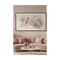 Safir Design Lüks Pembe ve Gold Parfüm ve Şakayık Modern Siyah Ahşap Çerçeveli Tablo