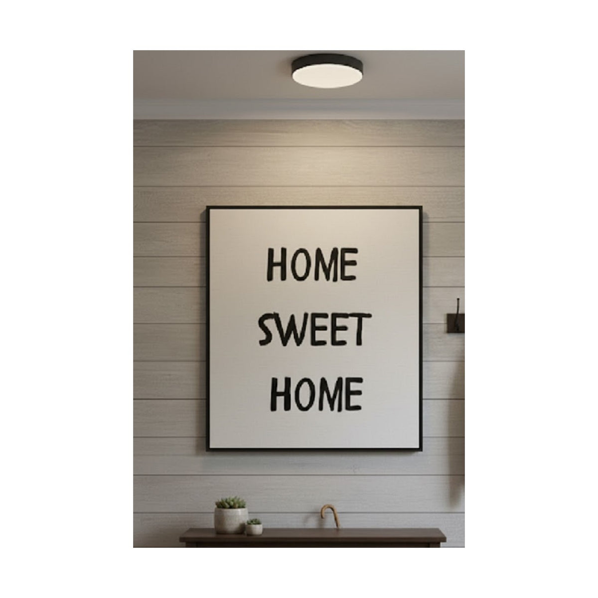 Safir Design Minimalist Home Sweet Home Yazılı Siyah Beyaz Çerçeveli Tablo