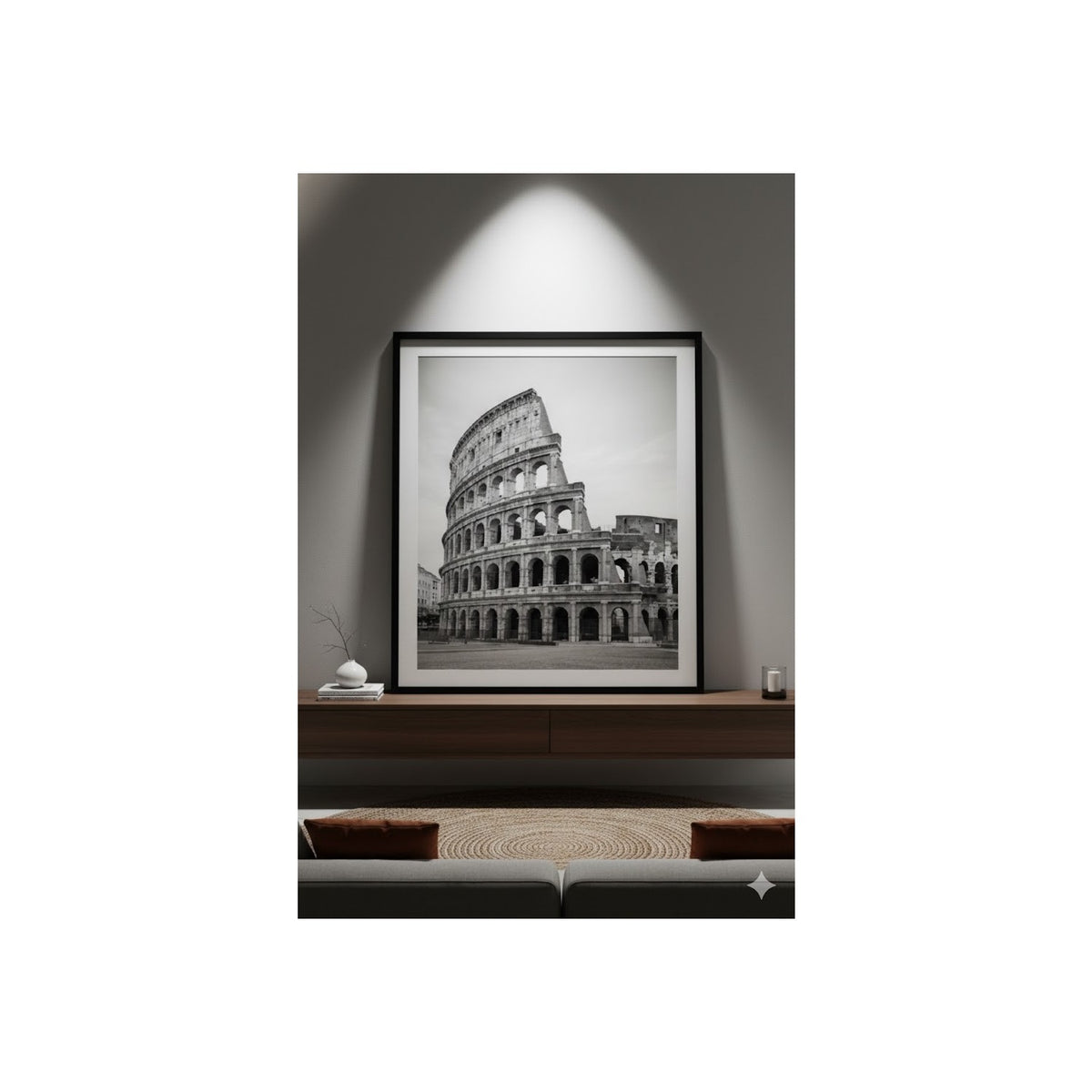 Safir Design Klasik Avrupa Esintisi Roma Kolezyum Görseli Içeren Çerçeveli Tablo