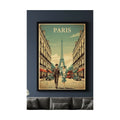 Safir Design Retro Romantizm Paris Sokaklarında El Ele Bir Çift Temalı Çerçeveli Tablo