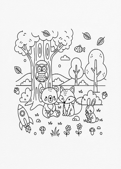 Safir Design Okul Öncesi Dev Boyama Rulosu Alternatifi 8’li Set Hayvanlar ve Doğa Temalı