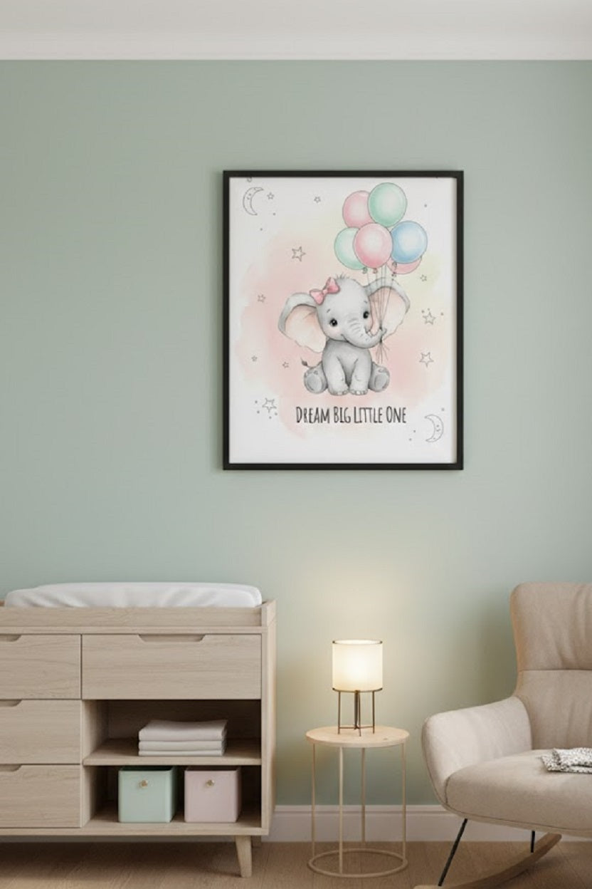Safir Design Pastel Tonlar Çerçeveli Çocuk Odası Tablosu
