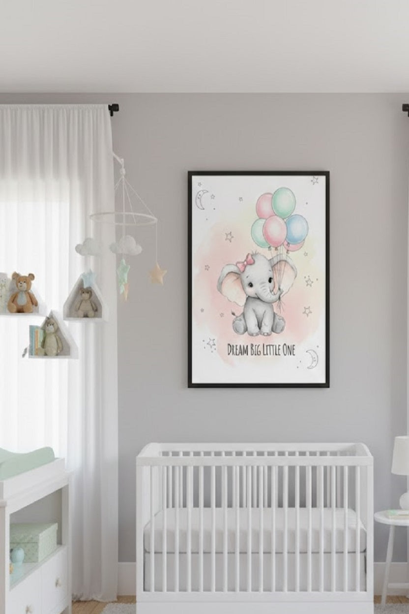 Safir Design Pastel Tonlar Çerçeveli Çocuk Odası Tablosu