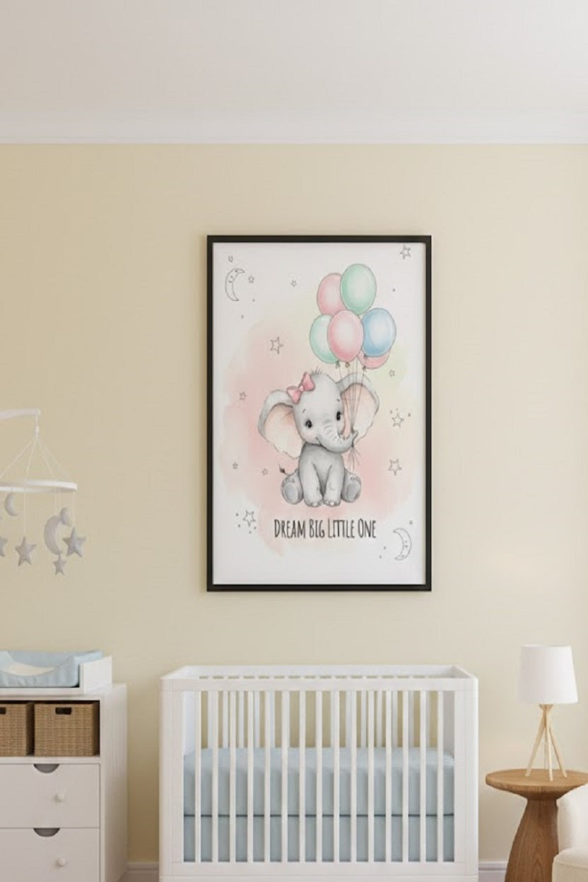 Safir Design Pastel Tonlar Çerçeveli Çocuk Odası Tablosu