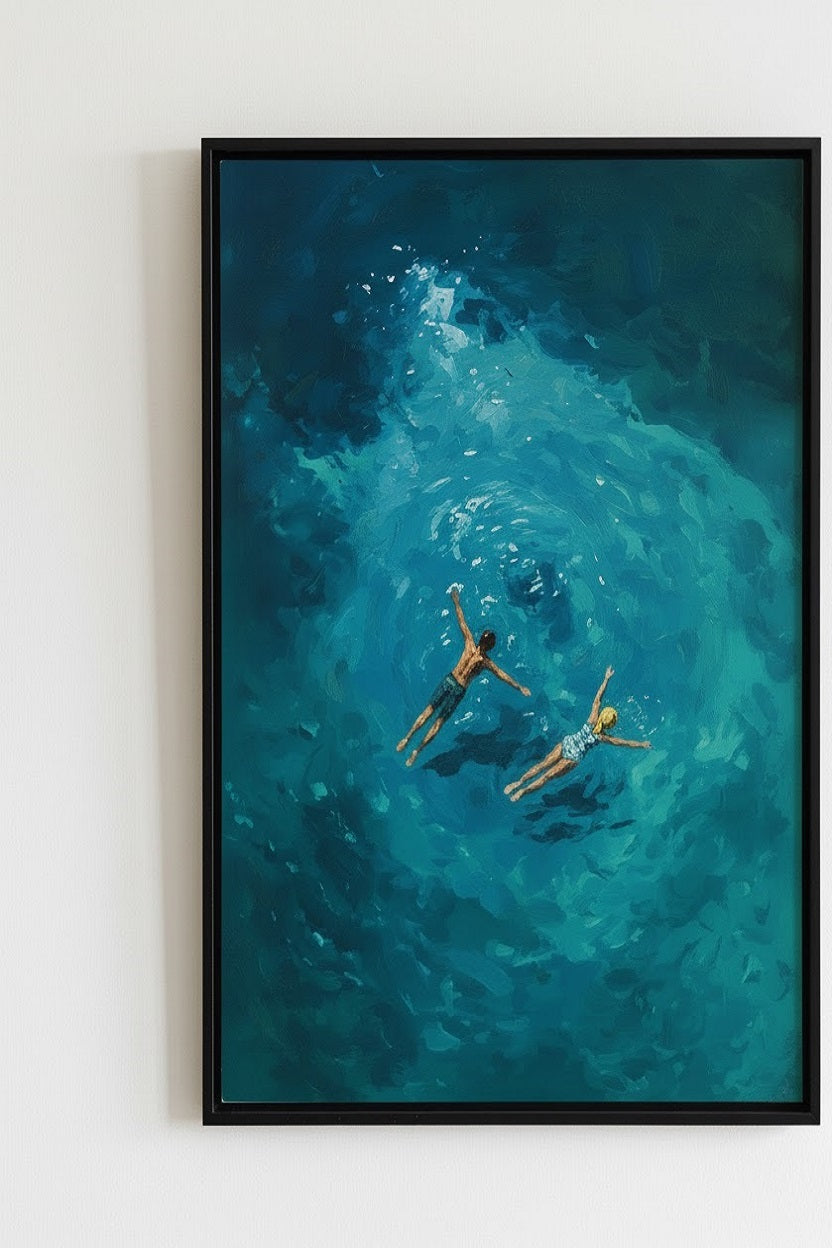 Safir Design Mavi Deniz Temalı Şık Çerçeveli Tablo