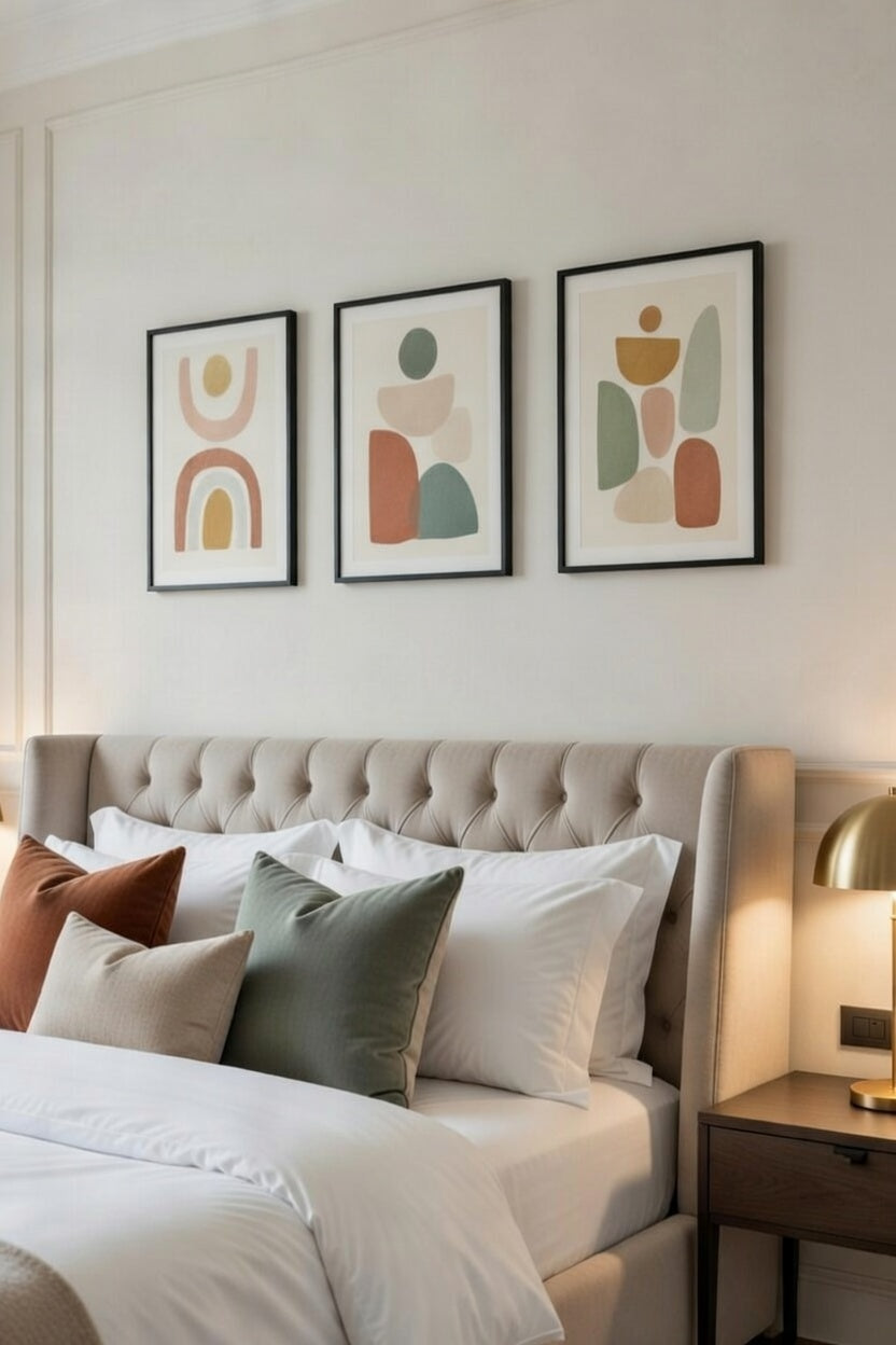 Safir Design Modern Boho Tarzı 3'lü Çerçeveli Tablo Seti