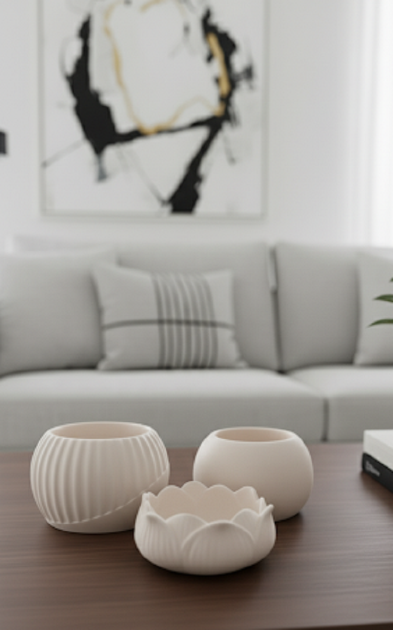 Safir Design Modern El Yapımı Dekoratif Kase Seti 3lü