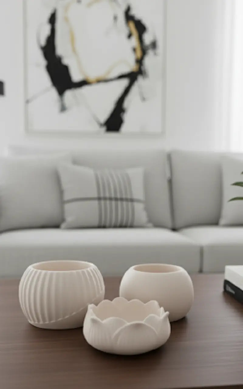Safir Design Modern El Yapımı Dekoratif Kase Seti 3lü
