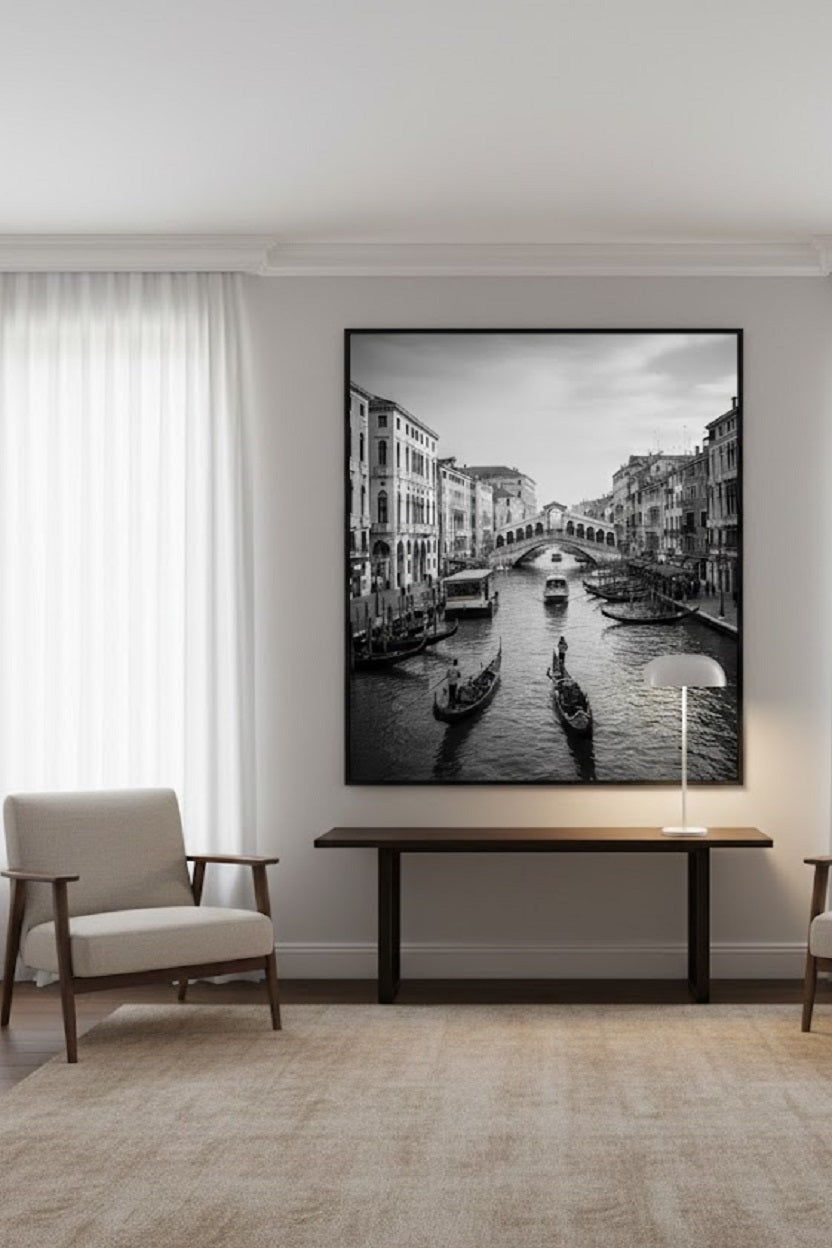 Safir Design Modern Venedik Manzarası Çerçeveli Tablo