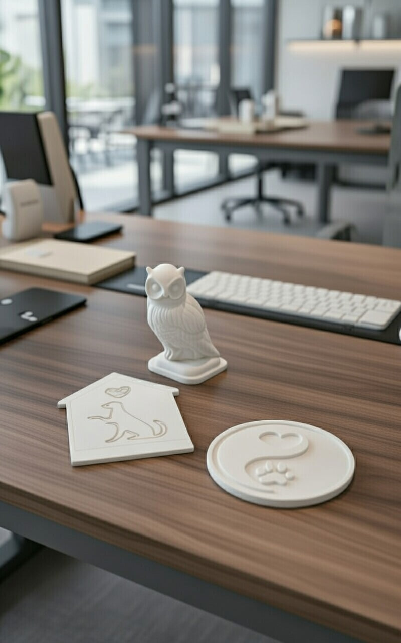 Safir Design Baykuş Biblo ve Patili Bardak Altlığı Seti