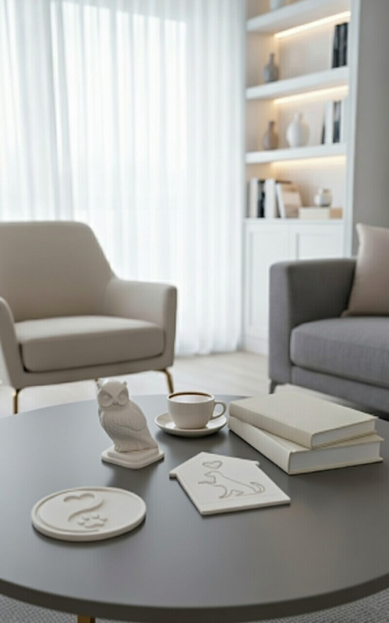Safir Design Baykuş Biblo ve Patili Bardak Altlığı Seti