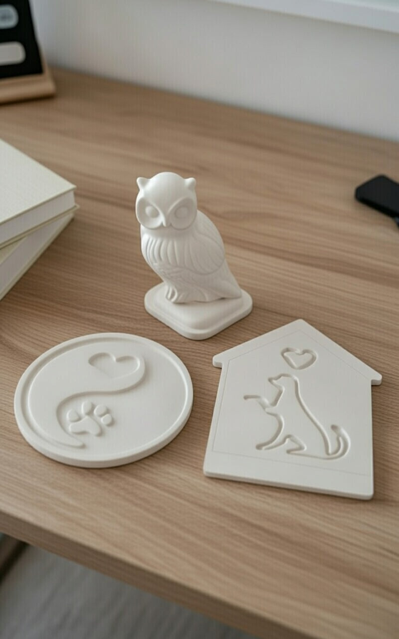 Safir Design Baykuş Biblo ve Patili Bardak Altlığı Seti