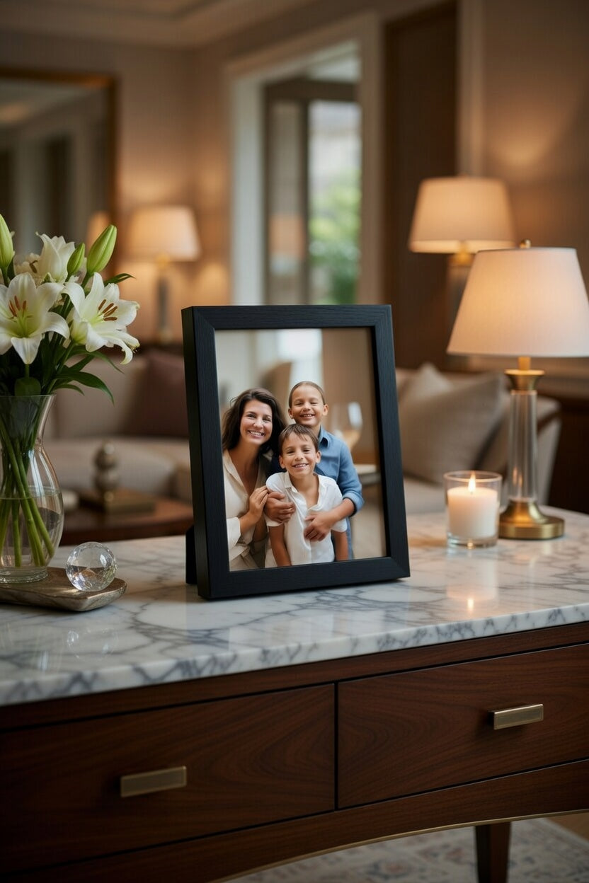 Modern Premium Siyah Ahşap Fotoğraf Çerçevesi Masa Üstü Çerçeve