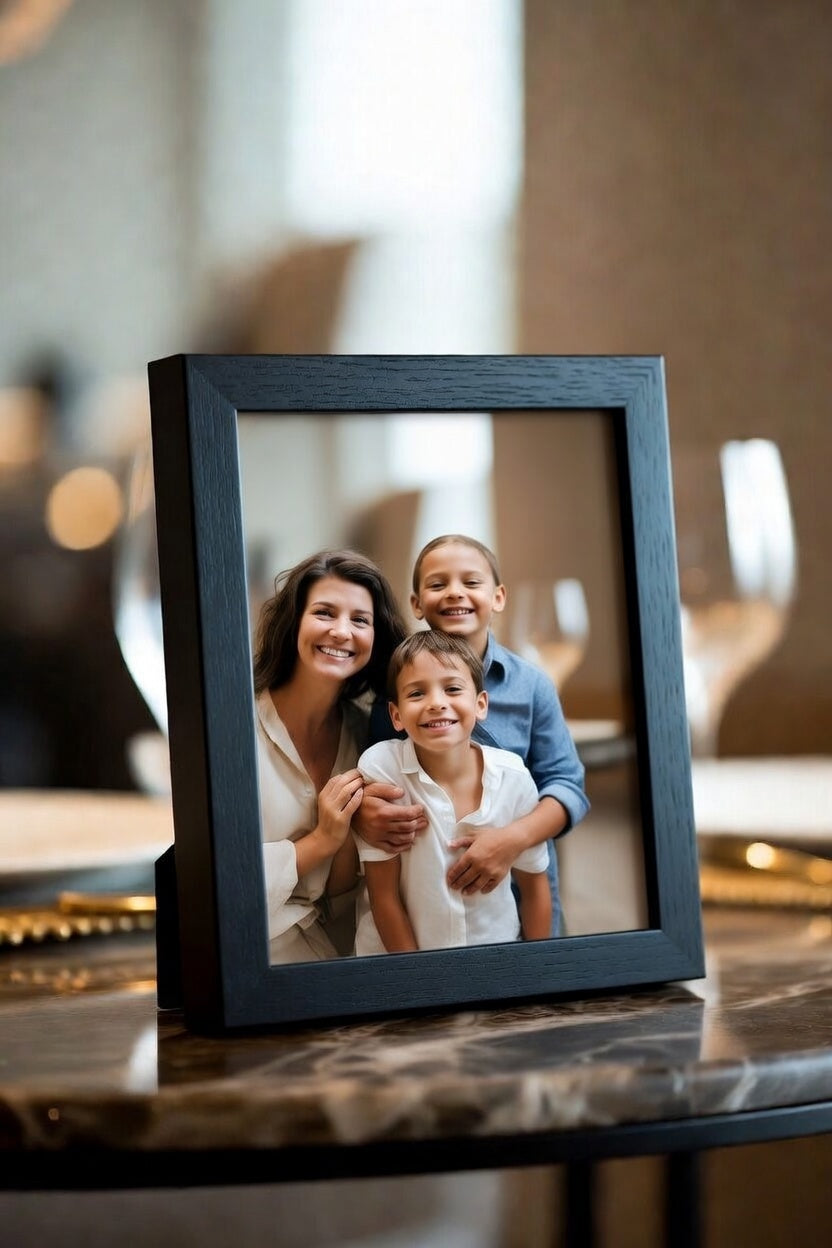 Modern Premium Siyah Ahşap Fotoğraf Çerçevesi Masa Üstü Çerçeve