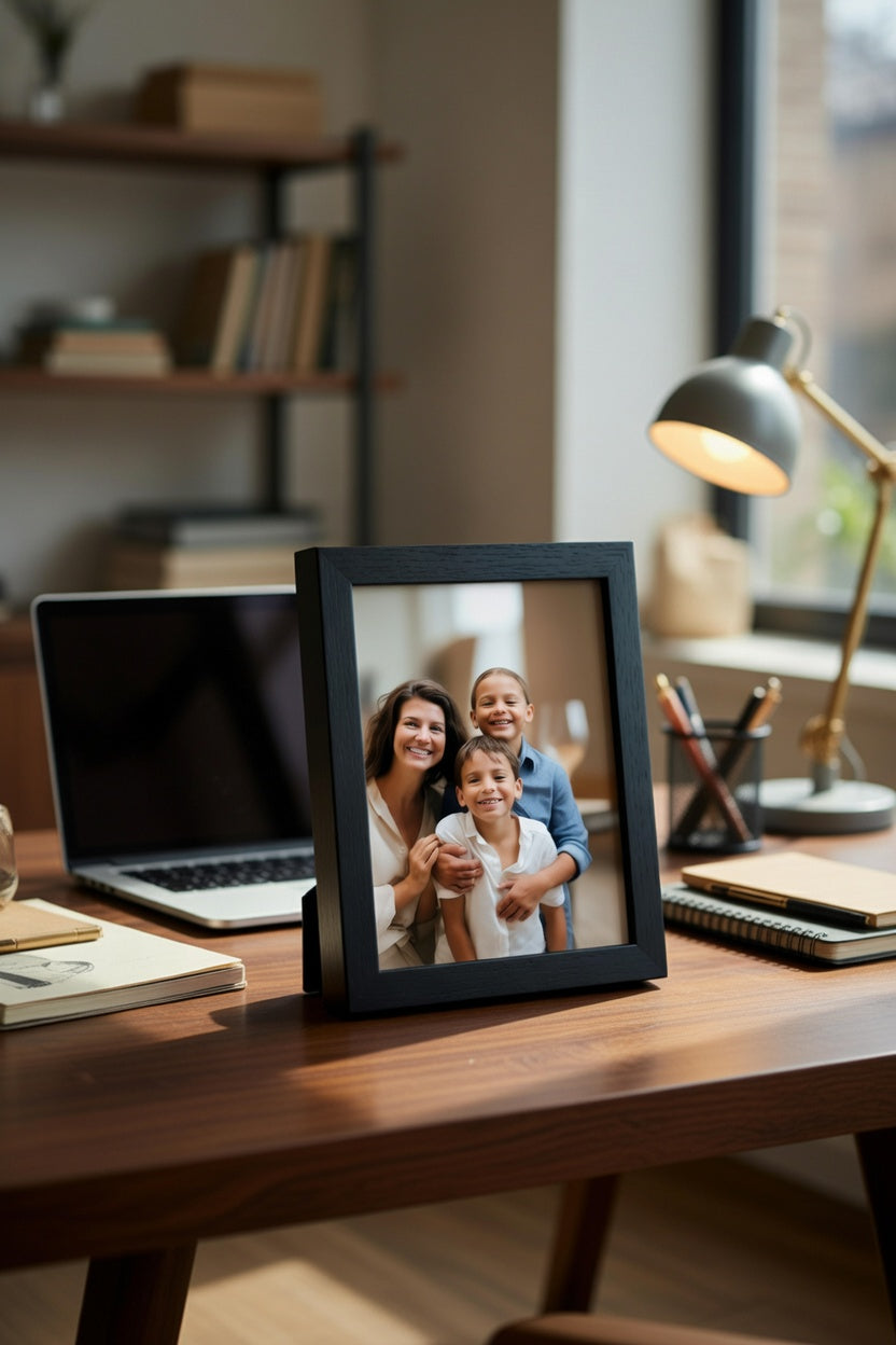 Modern Premium Siyah Ahşap Fotoğraf Çerçevesi Masa Üstü Çerçeve