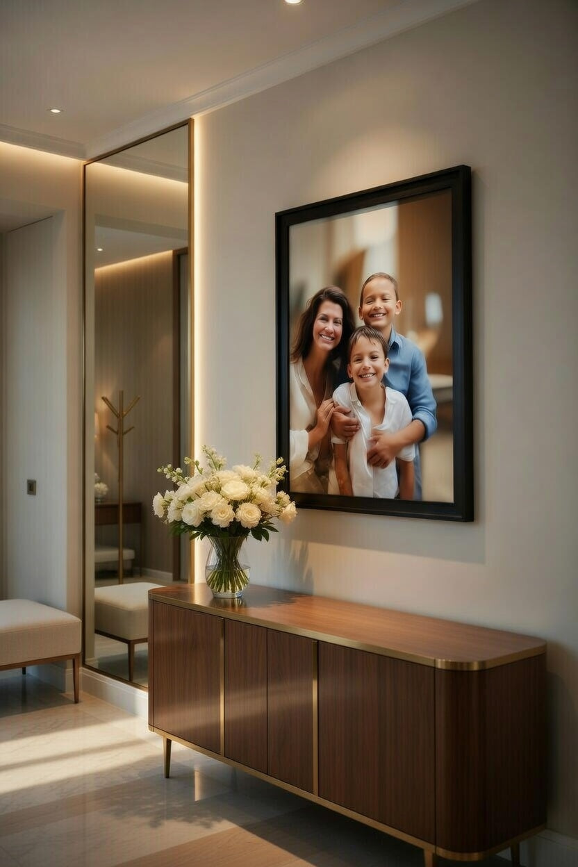 Lüks Siyah Masif Ahşap Çerçeve - Modern Duvar Fotoğraf Çerçevesi