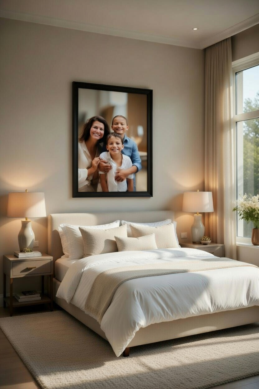 Lüks Siyah Masif Ahşap Çerçeve - Modern Duvar Fotoğraf Çerçevesi