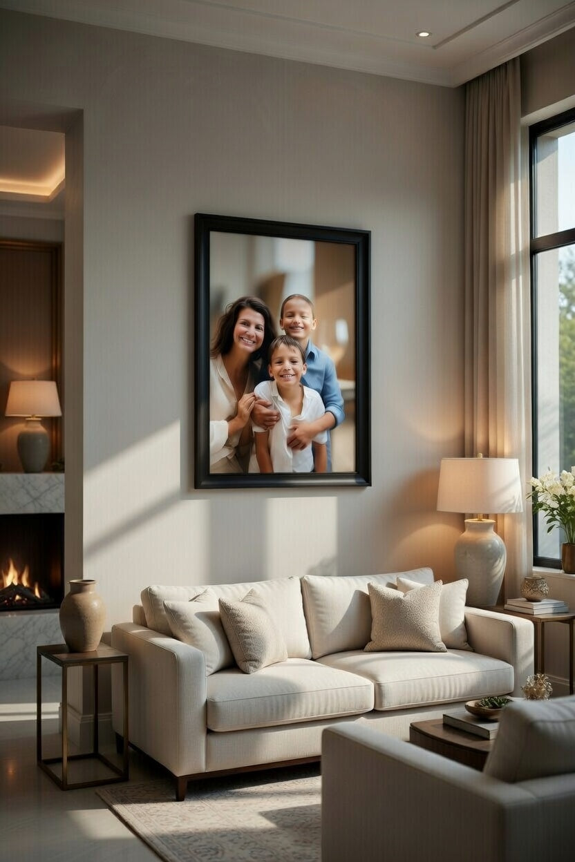 Lüks Siyah Masif Ahşap Çerçeve - Modern Duvar Fotoğraf Çerçevesi