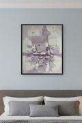 Safir Design Modern Soft Eflatun Renk Etkili Çerçeveli Tablo