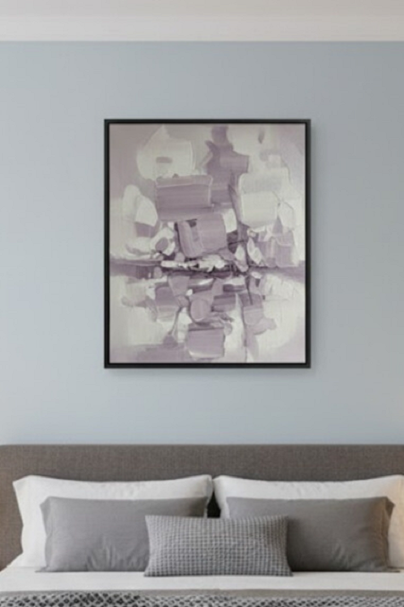 Safir Design Modern Soft Eflatun Renk Etkili Çerçeveli Tablo