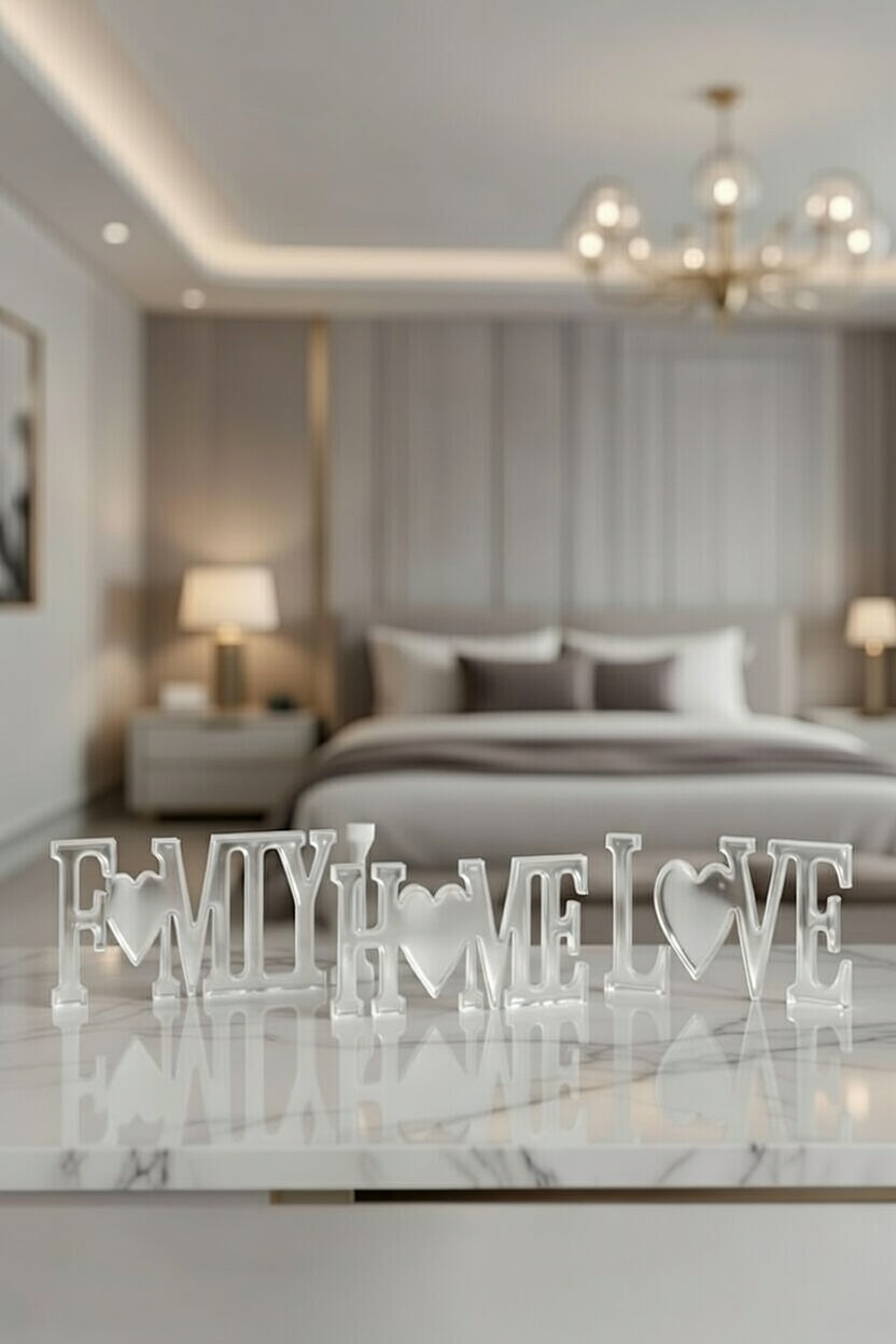 Safir Design Premium Ev Hediyesi - 3'lü Dekoratif Set(Love, Home, Family)