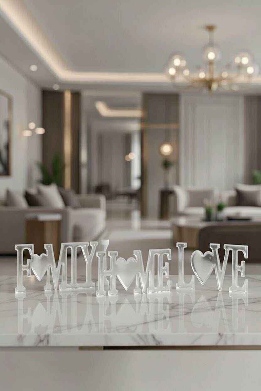 Safir Design Premium Ev Hediyesi - 3'lü Dekoratif Set(Love, Home, Family)