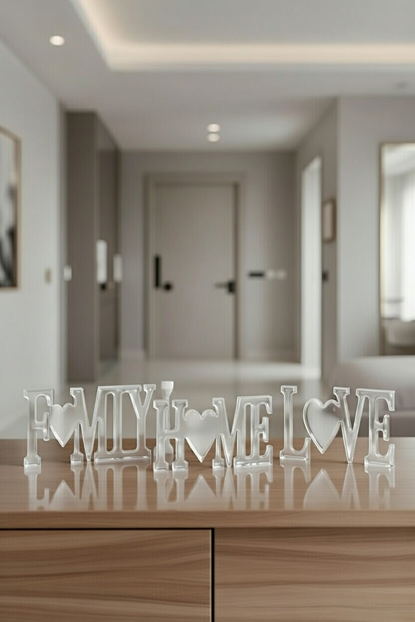Safir Design Premium Ev Hediyesi - 3'lü Dekoratif Set(Love, Home, Family)