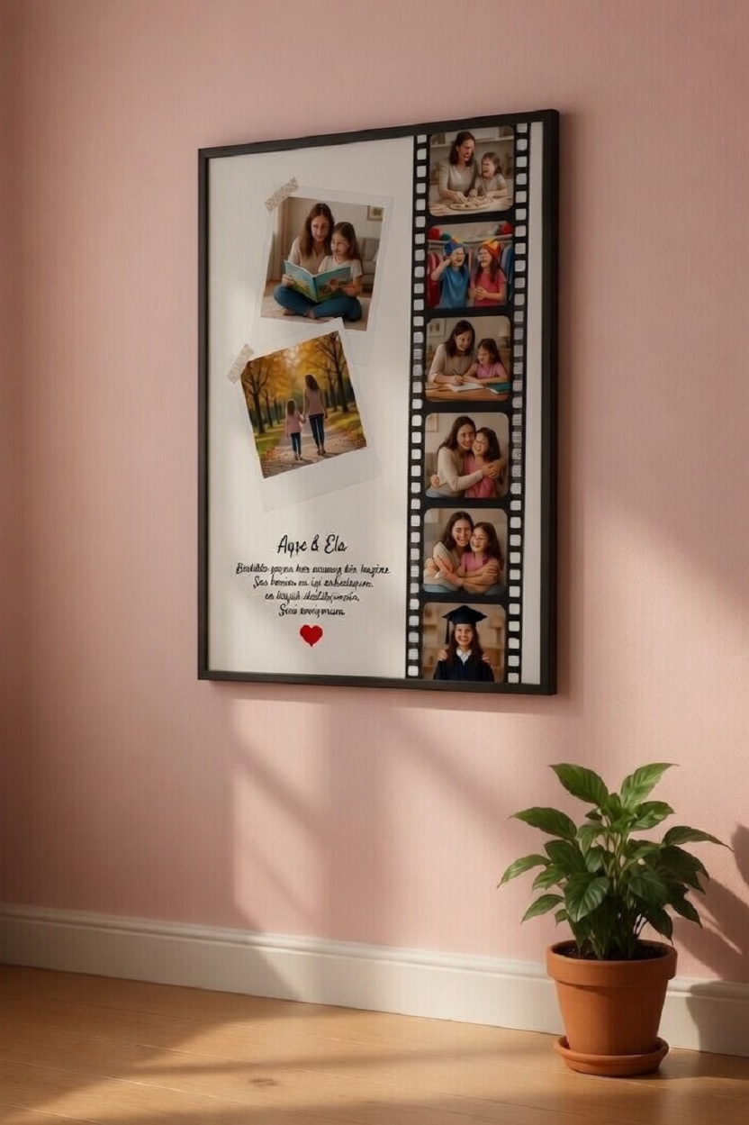 Safir Design Kişiye Özel Film Şeridi Tasarımlı Çerçeveli Tablo-Kişiye Özel Fotoğraflı Tablo
