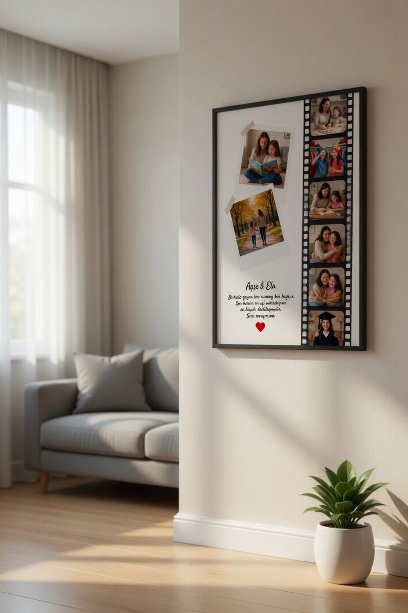 Safir Design Kişiye Özel Film Şeridi Tasarımlı Çerçeveli Tablo-Kişiye Özel Fotoğraflı Tablo