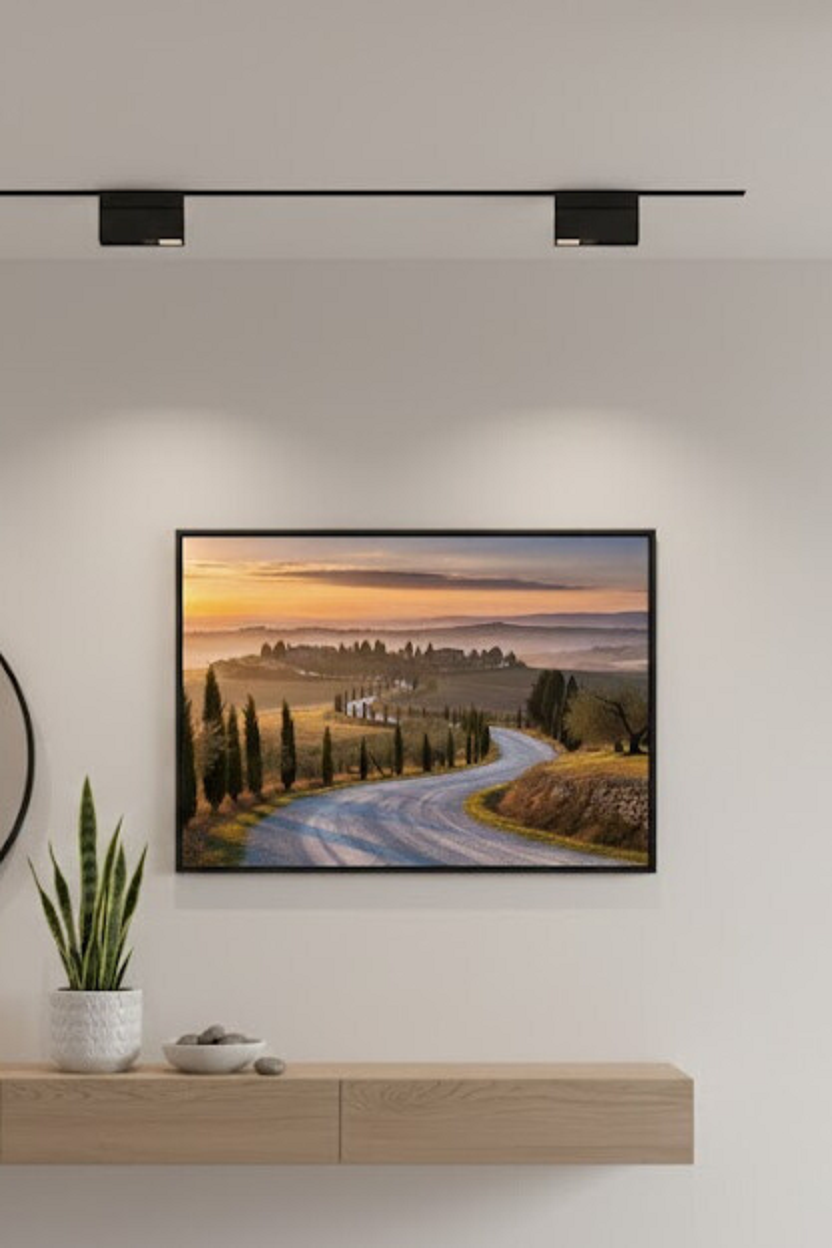Safir Design Toskana Esintisi Kıvrımlı Yol Temalı Çerçeveli Tablo