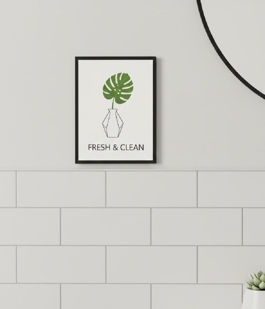 Safir Design Modern Banyo ve Spa Dekoru Siyah Çerçeveli Tablo