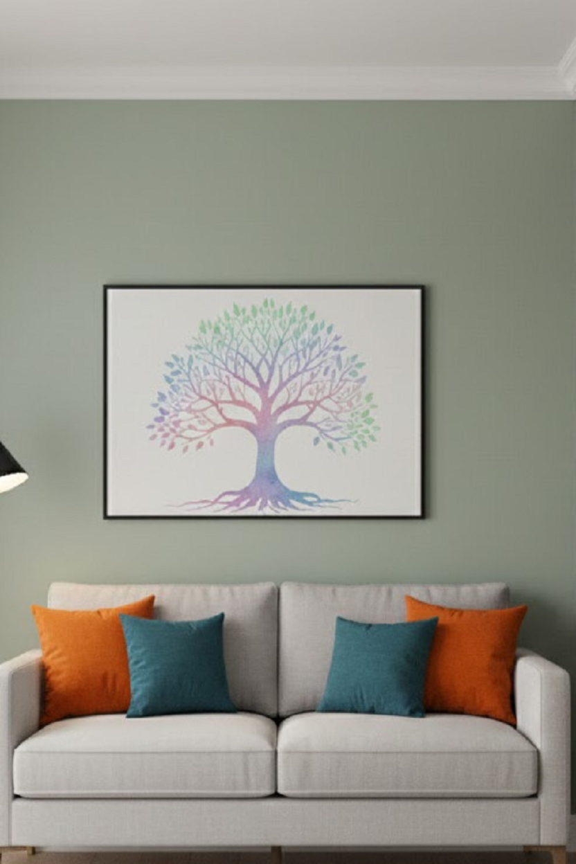 Safir Design Hayat Ağacı Çerçeveli Duvar Tablosu