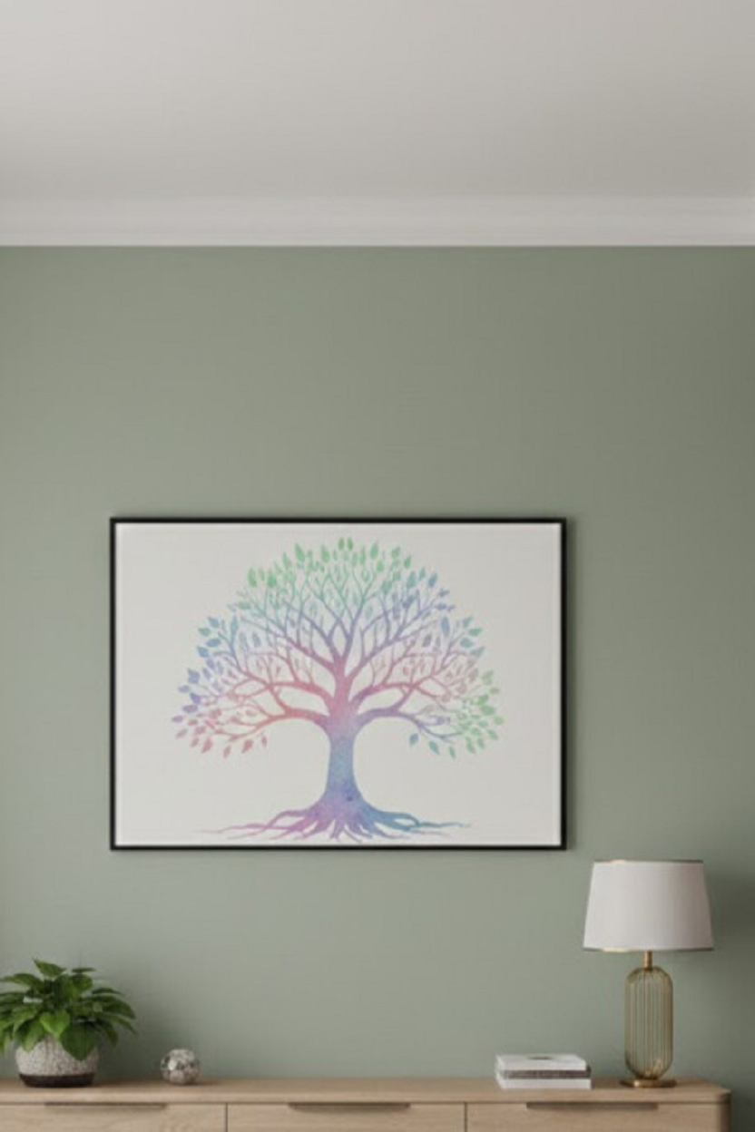 Safir Design Hayat Ağacı Çerçeveli Duvar Tablosu
