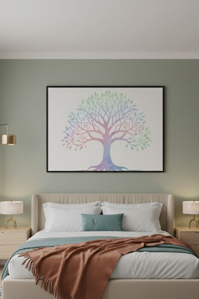 Safir Design Hayat Ağacı Çerçeveli Duvar Tablosu