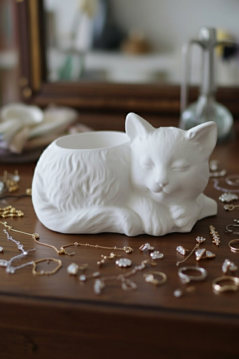Safir Design Uyuyan Kedi Biblo ve Takı Organizer