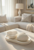 Kalp Temalı Dekoratif Set 3lü Oval Tepsili Set