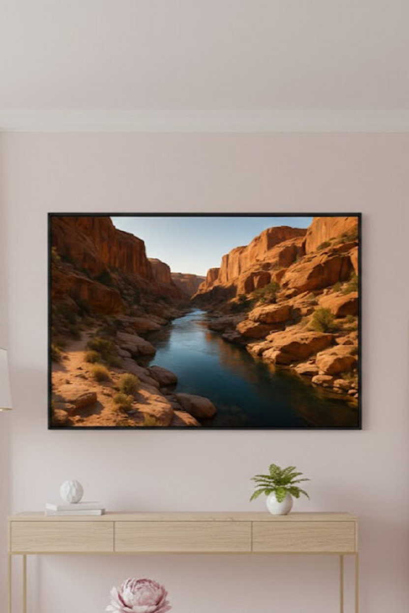 Safir Design Kanyon ve Nehir Manzaralı Çerçeveli Tablo