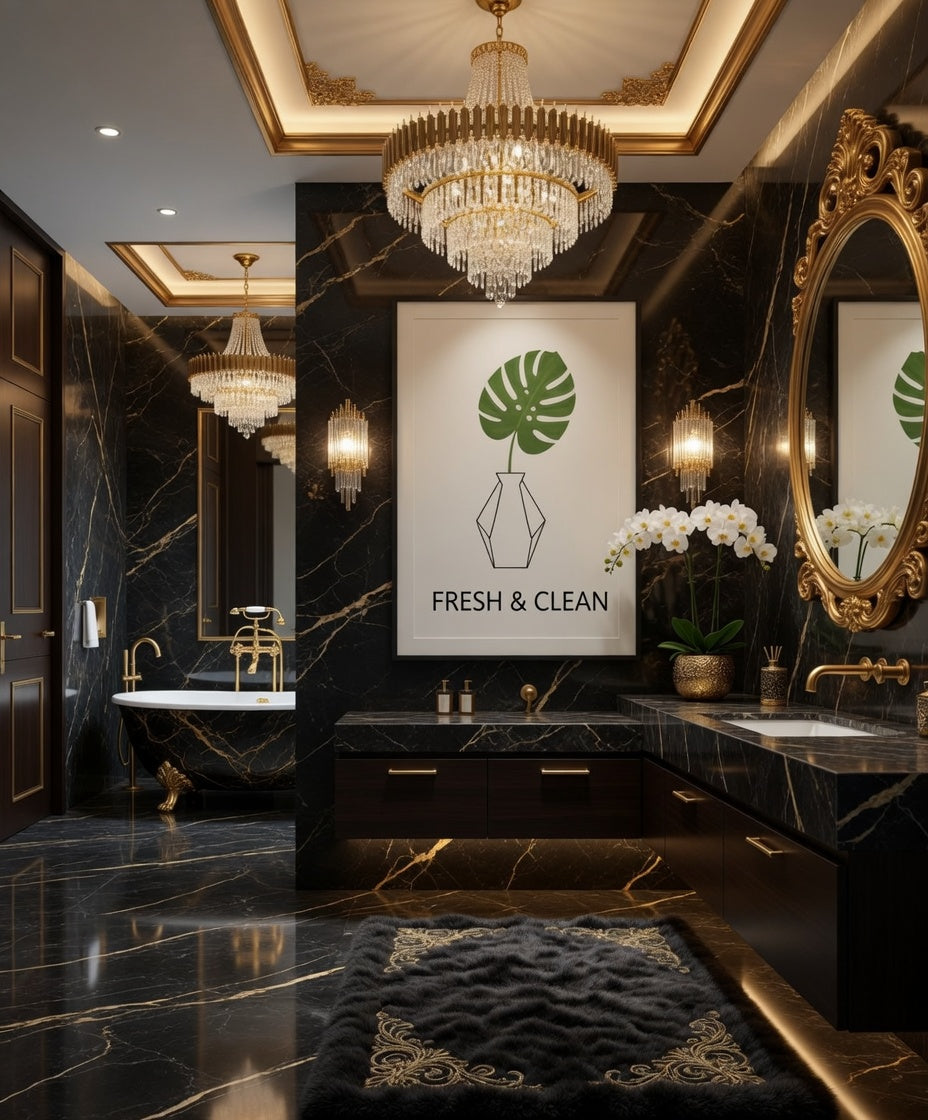 Safir Design Modern Banyolara Siyah Çerçeveli Tablo