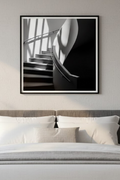 Safir Design Siyah Beyaz Minimalist Merdiven Çerçeveli Tablo Sanatı