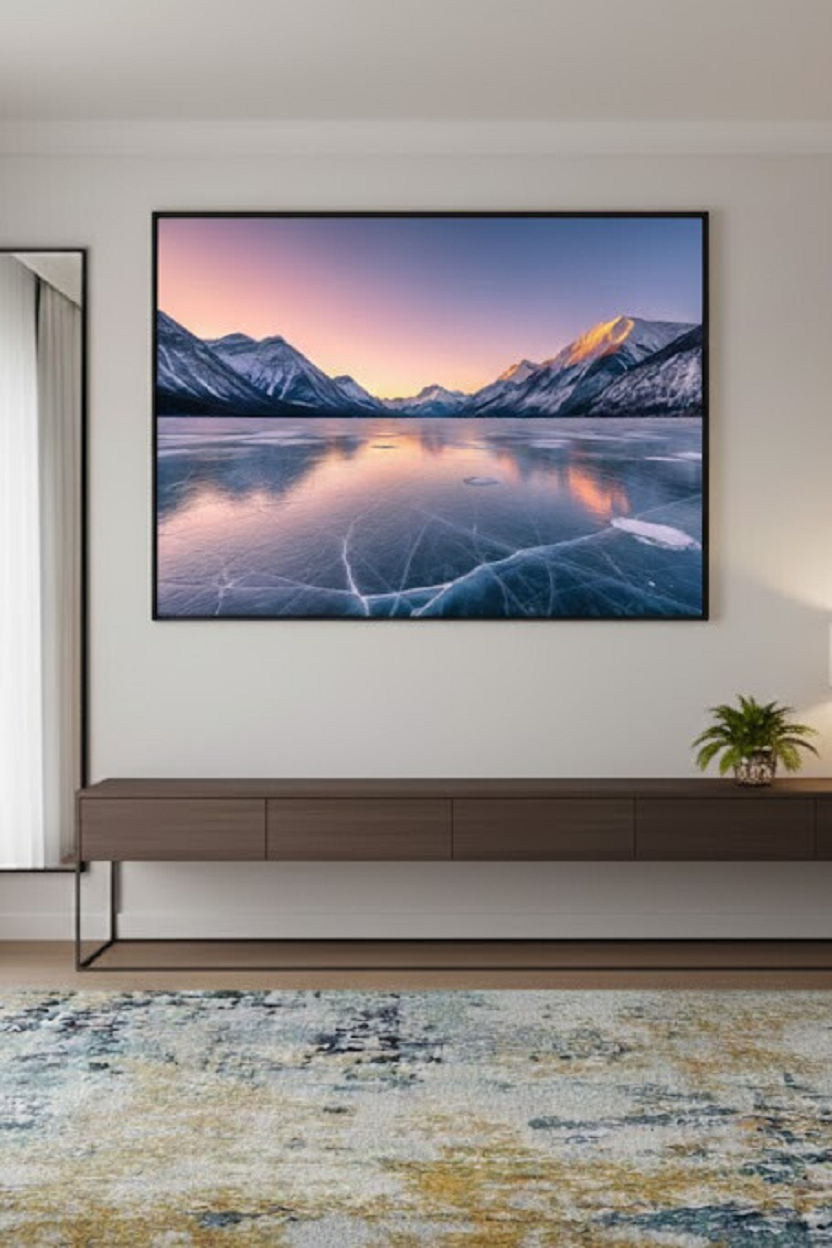 Safir Design Gün Batımı Dağ Manzaralı Modern Çerçeveli Tablo
