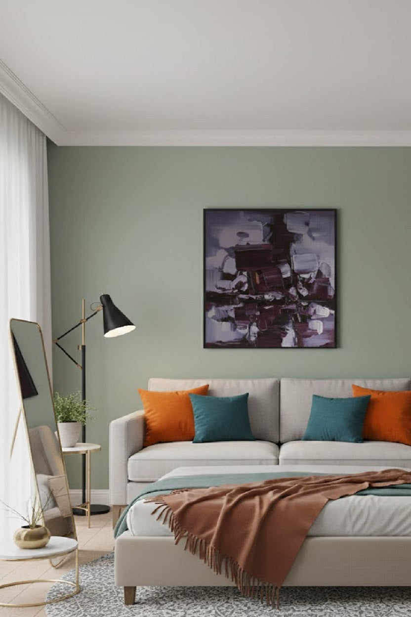 Safir Design Mor ve Siyah Kompozisyonlu Çerçeveli Tablo