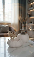 Safir Design 2'li Dekoratif Kase Seti - Lotus Çiçeği ve Modern Küre