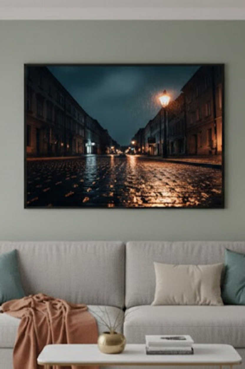 Safir Design Işıltılı Gece Çerçeveli Tablo