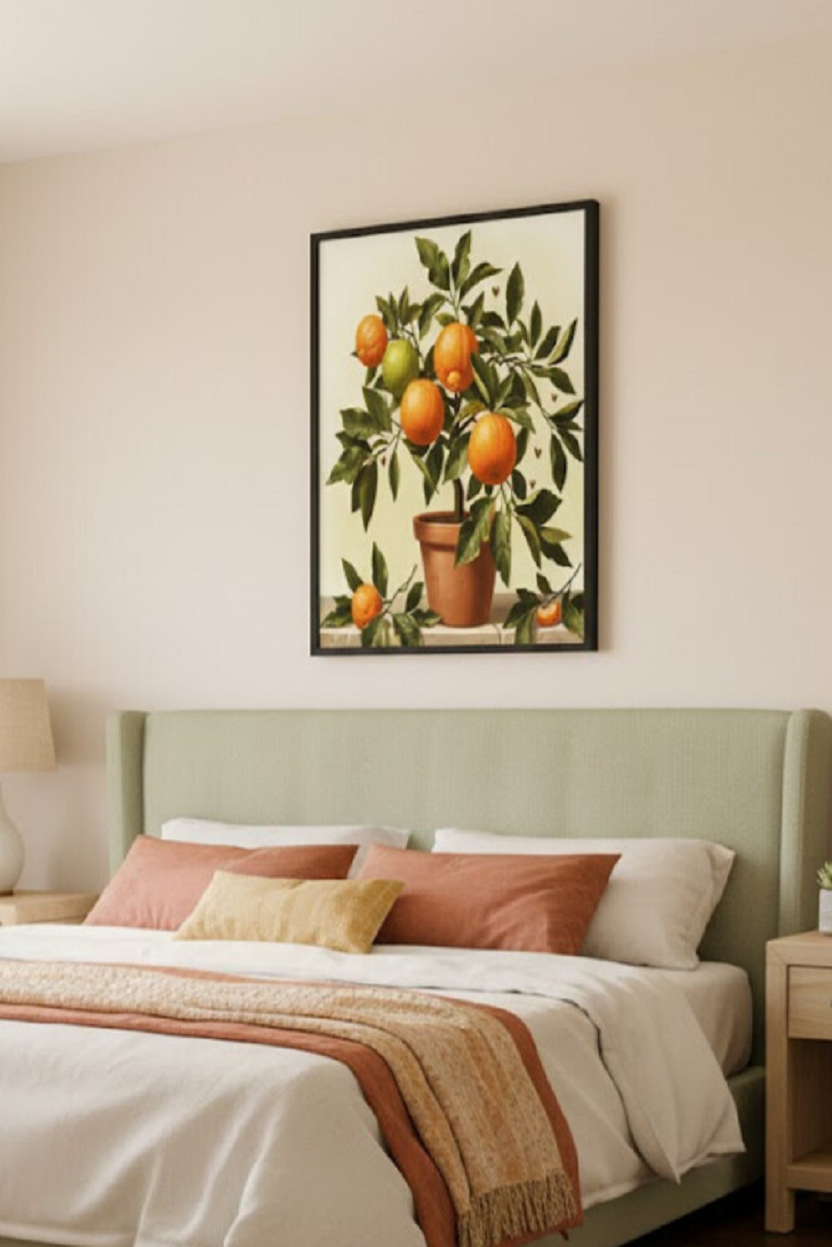 Safir Design Saksıda Portakal Tasarımlı Şık Çerçeveli Tablo