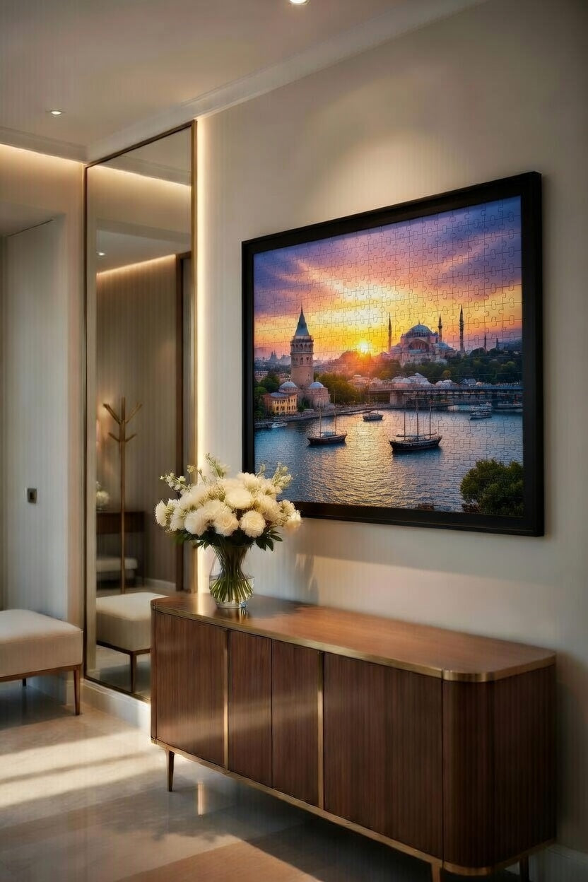 1000 Parçalık Puzzle Çerçevesi - Siyah Ahşap Çerçeve (50x70 cm)