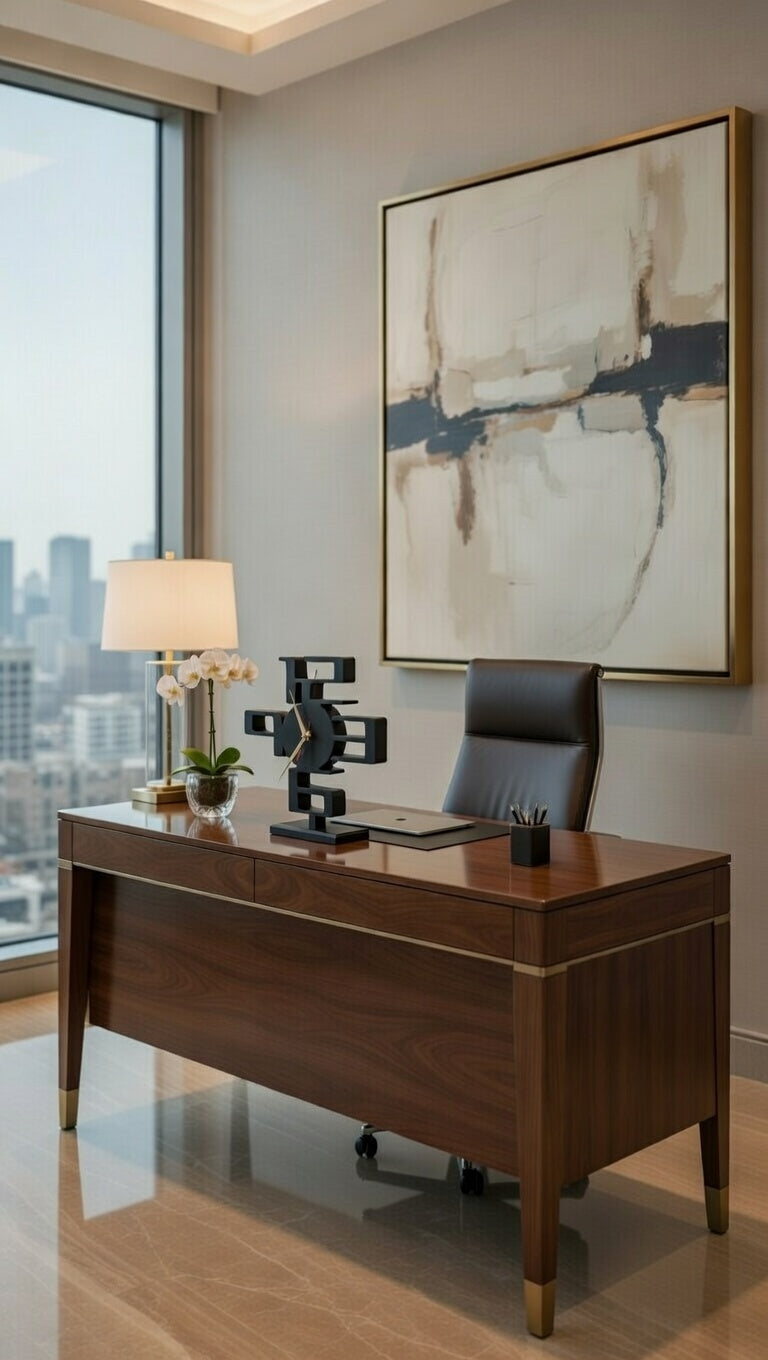 Safir Design Siyah Modern Rakam Tasarım Masa Saati