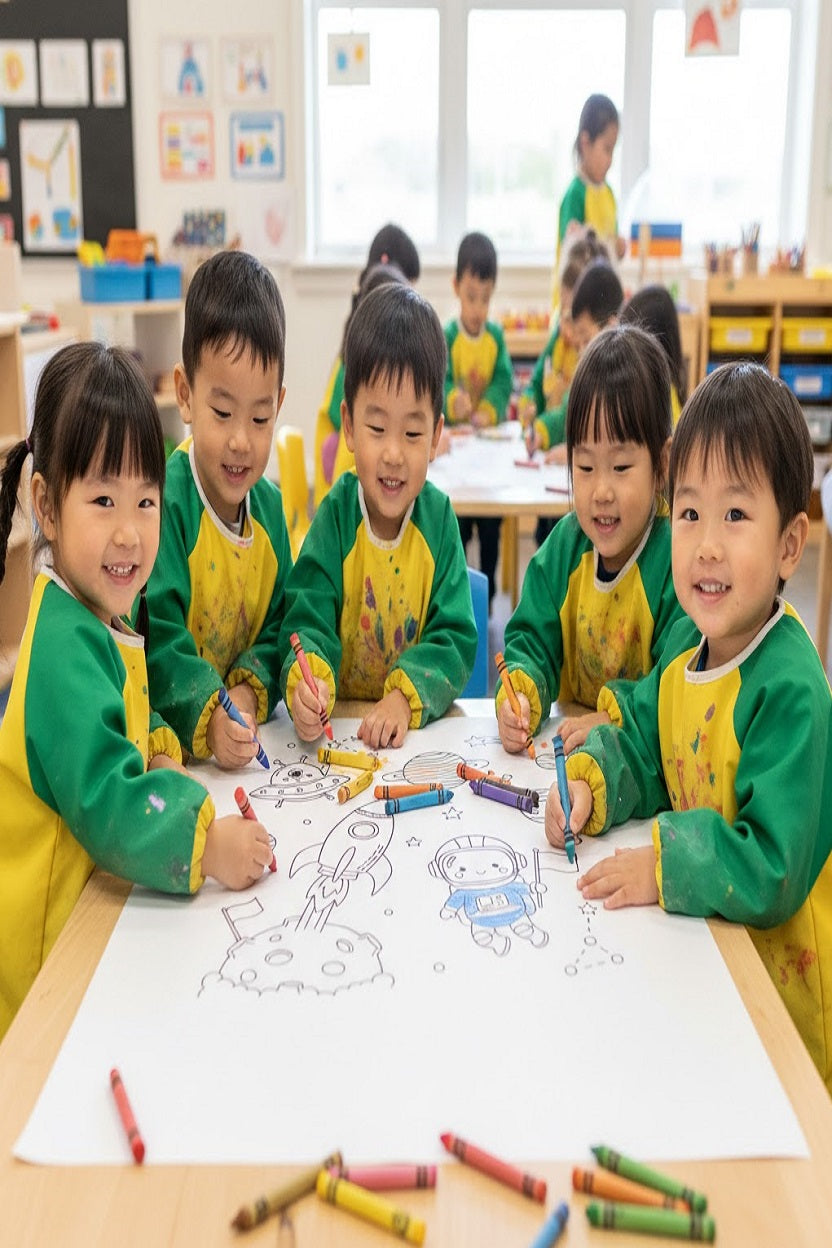 Safir Design Okul Öncesi Dev Boyama Rulosu Alternatifi 8’li Set Hayvanlar ve Doğa Temalı