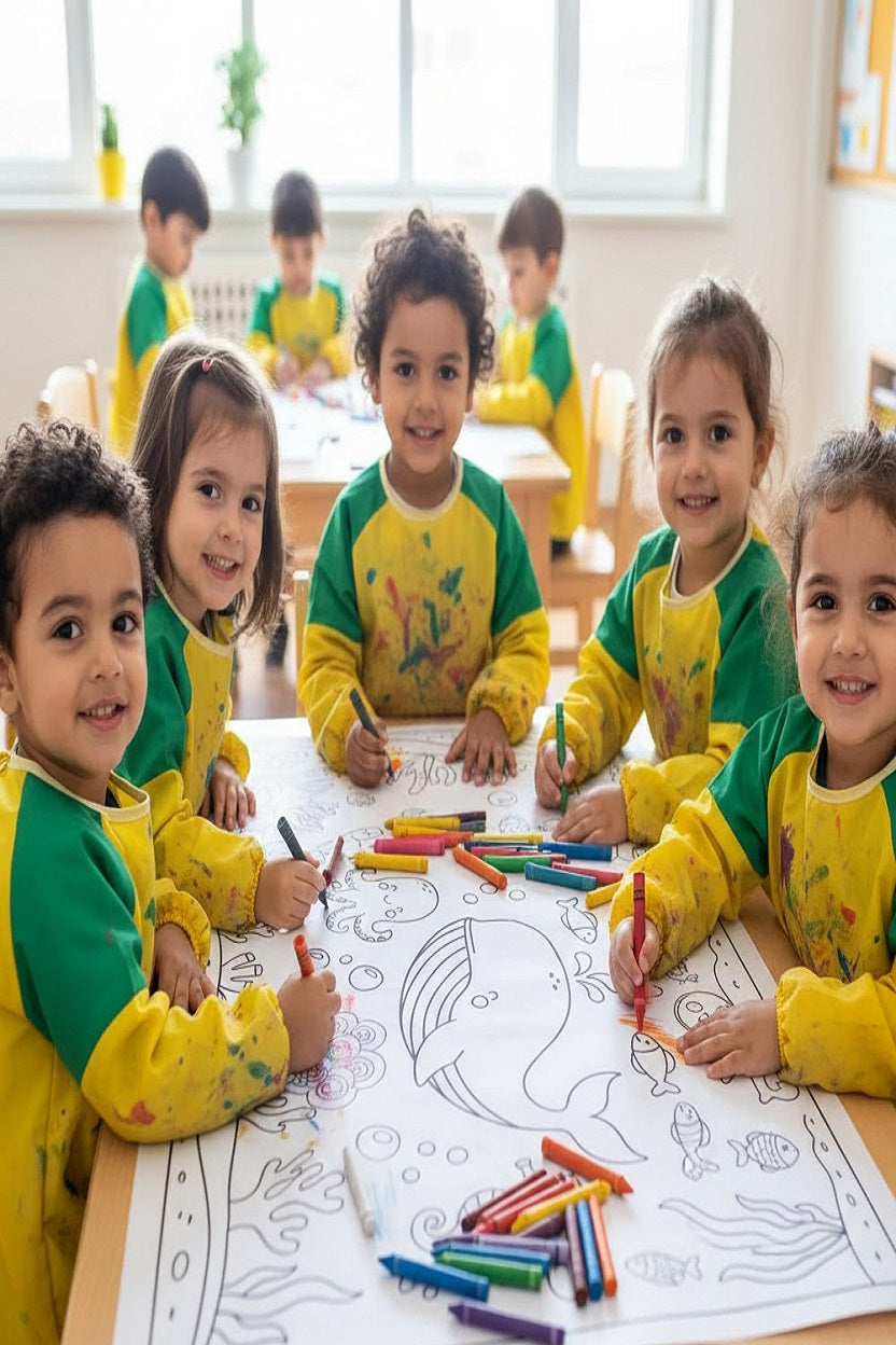 Safir Design Okul Öncesi Dev Boyama Rulosu Alternatifi 8’li Set Hayvanlar ve Doğa Temalı