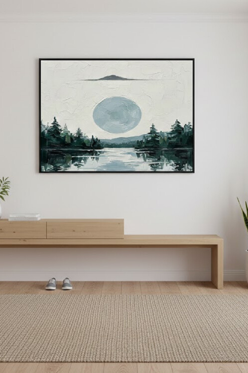 Safir Design Modern Soyut Doğa Temalı Çerçeveli Tablo