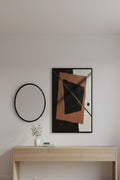 Safir Design Modern Geometrik Çerçeveli Tablo Kiremit ve Siyahın Uyumu Çerçeveli Tablo